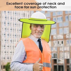 EvridWear Hard Hat Sun Shade Full Brim with Reflective Stripe Neck Protection