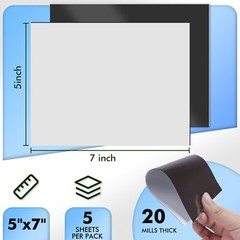 Strong Flexible Self Adhesive Magnetic Sheet 5×7 Photo Magnet Sheets 20 Mil 5PK