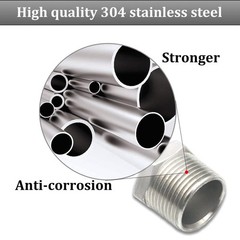 2 Pcs 304 Stainless Steel Reducer Hex Bushing 1/2″ Male NPT to 1/4″ Female NP…