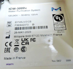 NEW Millipore Synergy ICW-3000 Water Purifier SYNSUV0ICB / Thermo Chromatography