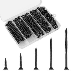 Wood Screws Assortment Kit, 168 PCS, High #6 x 1/2″, Black 168 pcs