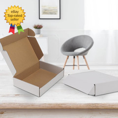 9X6X2 Inches Shipping Boxes Set of 50 White Corrugated Cardboard Box Literature