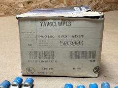 49x Pc Lot Burndy YAV6CL2BOX 6AWG Wire Crimp Blue Die 2-Hole Terminal TYCO Lug