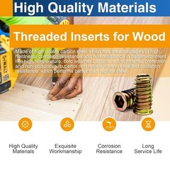 Industrial Grade 3/8″-16 Wood Insert Nuts Set – 12 Pack with Installation Guide
