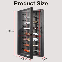 Triceratops Knife Display Case with Lockable Clear Acrylic Door, Wall Mount Wood