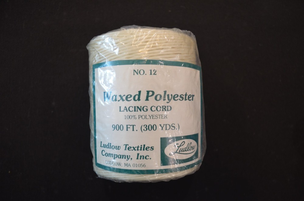 Waxed Polyester NO. 12 lacing cord, 100% Polyester, 300 Yards