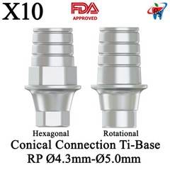 10pcs DSl Ti-Base Abutment CAD/CAM Titatium Conical Connection RP Ø4.3mm-5.0mm