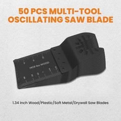 50 x Universal 34mm Oscillating Multi Tool Saw Blades Carbon Steel Cutter Fast