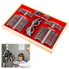 104pcs Optometry Optical Trial Lens Kit Test Metal Trial Frame Set w/Case Box