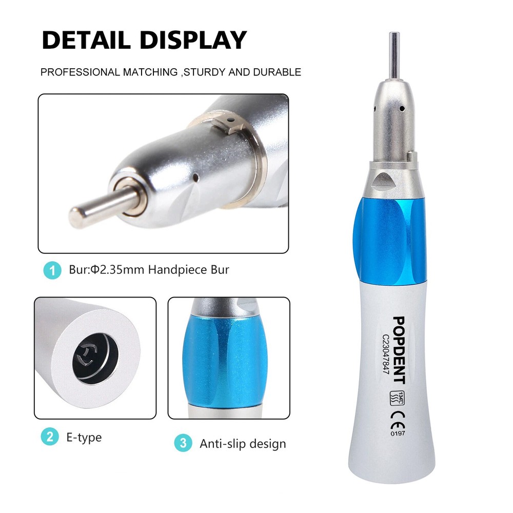 POPDENT NSK Style Dental Slow Low Speed Straight Handpiece Nose Cone E-type