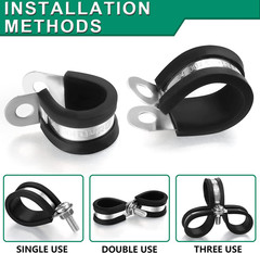 280PCS Cable Clamps with Screws Assortment Kit Steel Rubber Cushioned Insulated