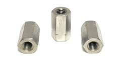 (10) M6-1.00 Stainless Steel DIN6334 Metric Hex Coupling Nuts (18mm Long) A2-70