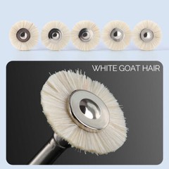 Rueda de cepillo de pulido dental RA 2.35mm cabello blanco de cabra/fieltro/algo