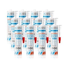Adhesive Guru Clear Silicone Sealant Waterproof (12 x 9.5 fl.oz.), All Purpos…