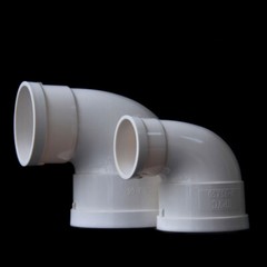 PVC 90 Degrees Reducing Elbow Hose Connector Drain Tubes White 75*50mm-160*110mm