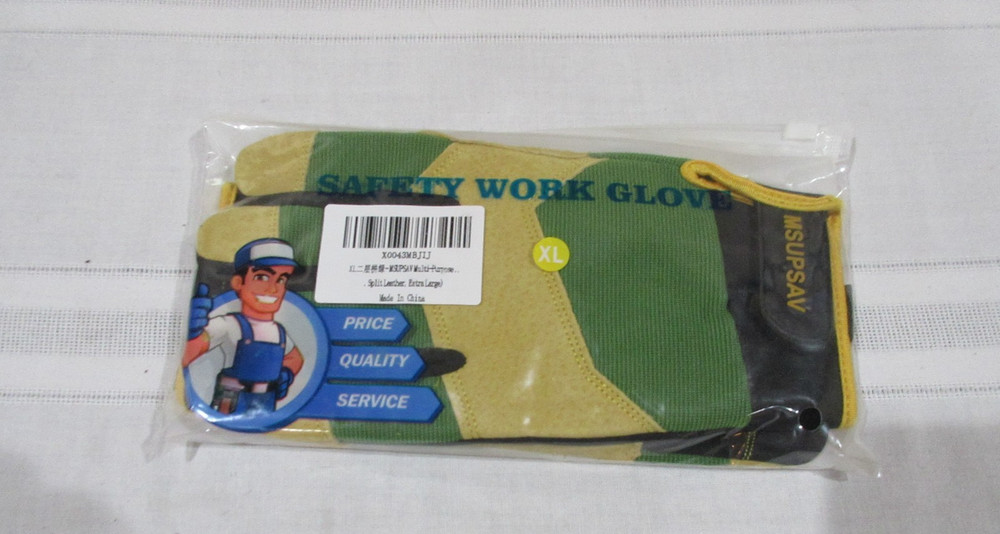 NWT Safety Work Gloves MEN XL Leather & Synthetic MSUPSAV (Split Leather)
