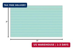 C-Line 3” x 5” Index Cards, Assorted Colors, Ruled, 100/PK (48810)