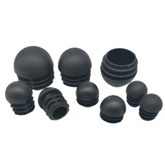 16-76mm Domed Round Plastic Blanking End Cap Caps Tube Pipe Inserts Black/White