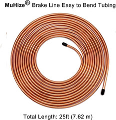 Muhize Upgraded Brake Line Tubing Kit – 25 Ft. of 3/16 Copper Coated Flexible Tu