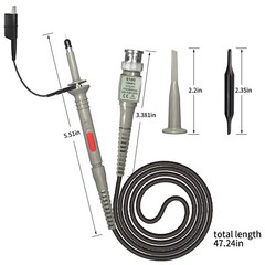 2PCS P6100 Oscilloscope Clip Probes 100MHz with Accessories Kit 1X 10X
