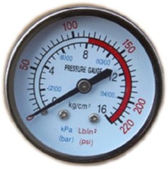 2 PCS Air Pressure Gauge Max 220 PSI 16 bar 3/8″ BSP Thread For Air Compressor