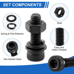 544Pcs M4 Screws Assortment Kit, M4X6/8/10/12/16/20/25/30 Mm Hex Socket Head Cap