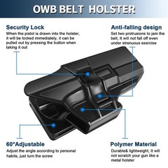 Glock 19 Holster, OWB Polymer Holster for Glock 19, 19X, 44, 45 (Gen 1-5), Gl…