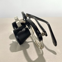 Vintage Binocular Loupe Glasses Clip-On Dental Optician Jeweler Germany W/ Case