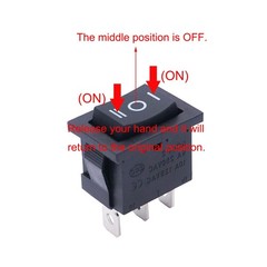 Square Momentary Rocker Switch ON Off ON SPDT 3 Pin 6A 250V 4 Pack