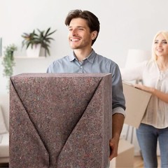 Moving Blankets 54″ x 72″ Pro Economy 12 Pack Grey Shipping Furniture Pads