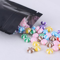 Multi-Size Both Sided Glossy Black Foil Mylar Flat Zip lock Bag Wholesale B01