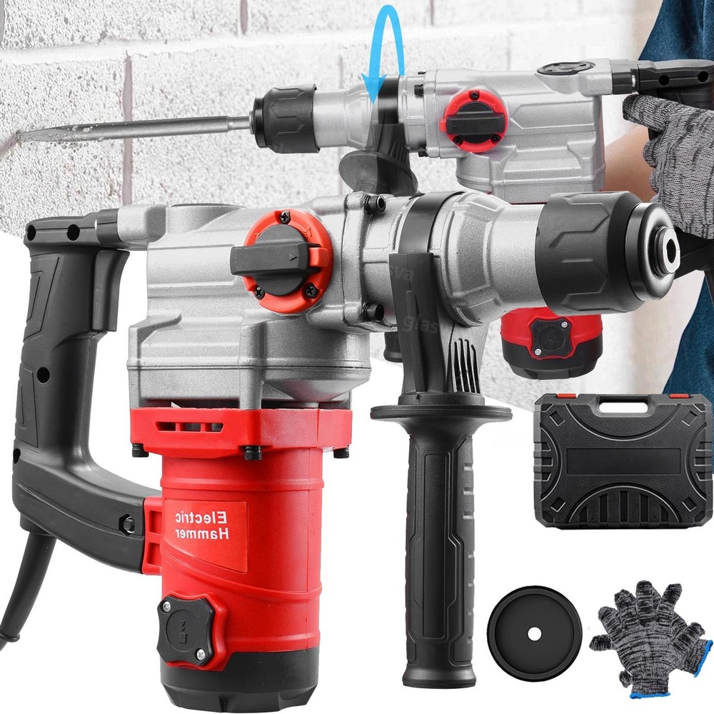 SDS-Plus Rotary Hammer Drill Corded Drills 1-1/4″ 4 Modes Chipping Hammers
