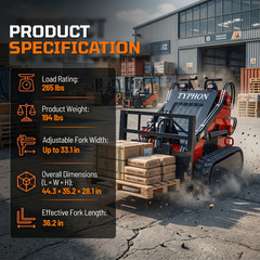 TYPHON STOMP Pallet Fork Compact Series Attachment for Mini Skid Steer Loaders