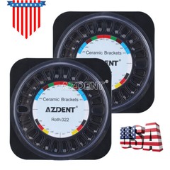 AZDENT Dental Orthodontic Clear Ceramic Bracket Braces Roth Slot.022 Hooks 3 4 5