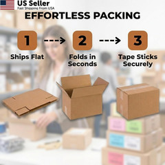 BOX USA Small Shipping Boxes 12″L x 8″W x 6″H 12x8x6″ (25-Pack), Kraft Brown