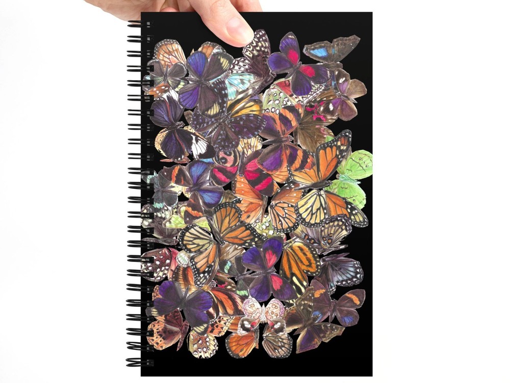 Blank Journal 5.5 × 8.5 Inches, Butterflies, Spiral Bound, 140 Pages Notebook