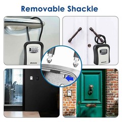 Key Lock Box, 4 Digits Combination Lockbox, Resettable Wall Mount Waterproof …