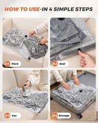 15 Pack Vacuum seal Bags for Clothing Travel with Power Pump and Luggage Scale,