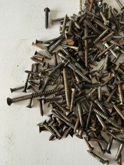 Assorted 2 Pounds Of Flat Head Wood Screws