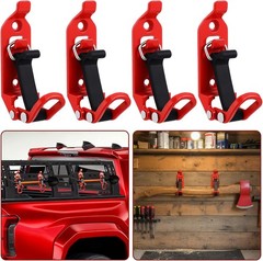 PercyEffie 4 Pcs Shovel Mount Heavy Duty Mounts for Roof Rack Red
