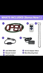 ASBAVA Super Bright LED Open Sign Day or Night (RED and GREEN) 32”x15”