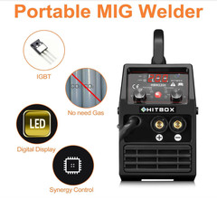 HITBOX 110V/220V 3in1 Gasless MIG MMA Lift TIG Welder Machine w TIG Welder Torch