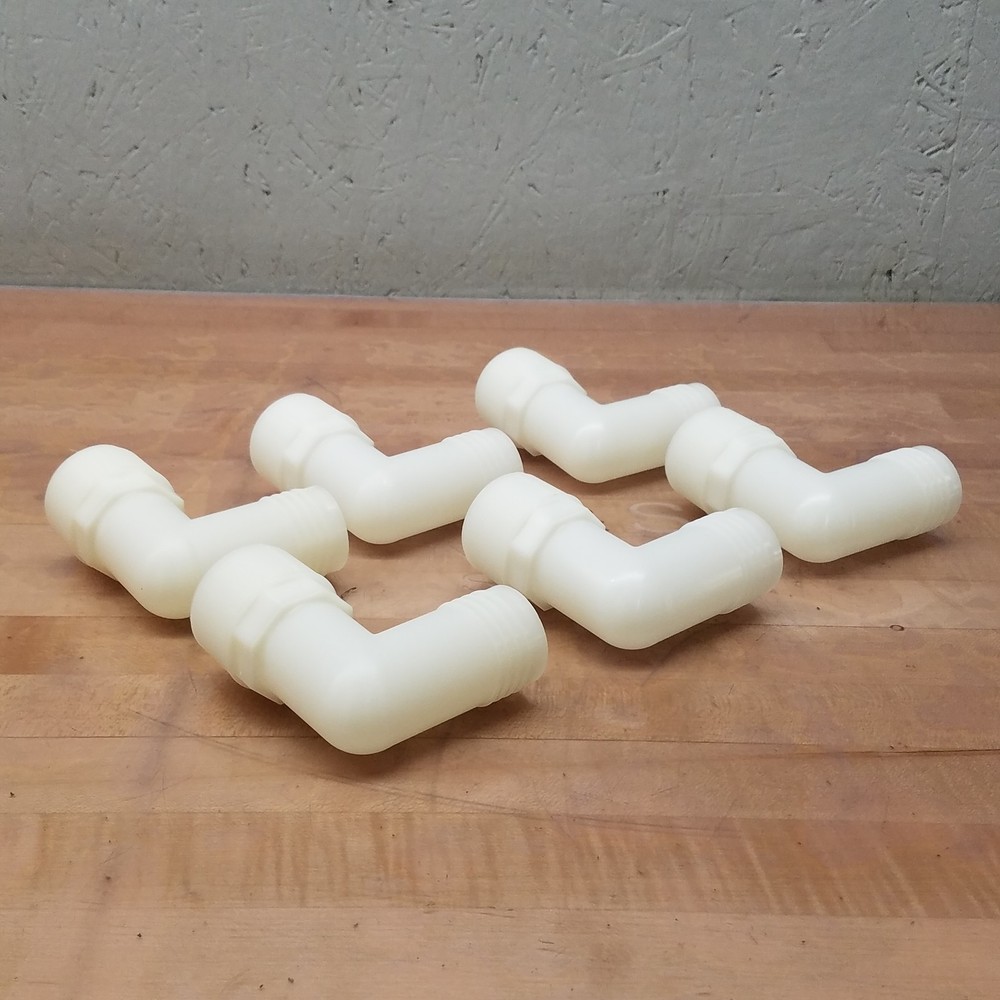 Lot of 6, 1 1/2″ X 1 1/2″ 90 Degree Elbow,1-1/2 in. MPT,1-1/2 in Nylon Barb Hose