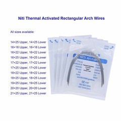 1×Dental Orthodontic Niti Thermal Activated Rectangular Arch Wires 16×16 Upper