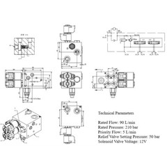 Landhonor Solenoid Valve 12V Hydraulic for ABC-13-125A Articulating Brush Cutter