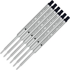 6 Pack- Monteverde W13 Soft Roll Ballpoint Refill Black Medium Tip 0.7mm