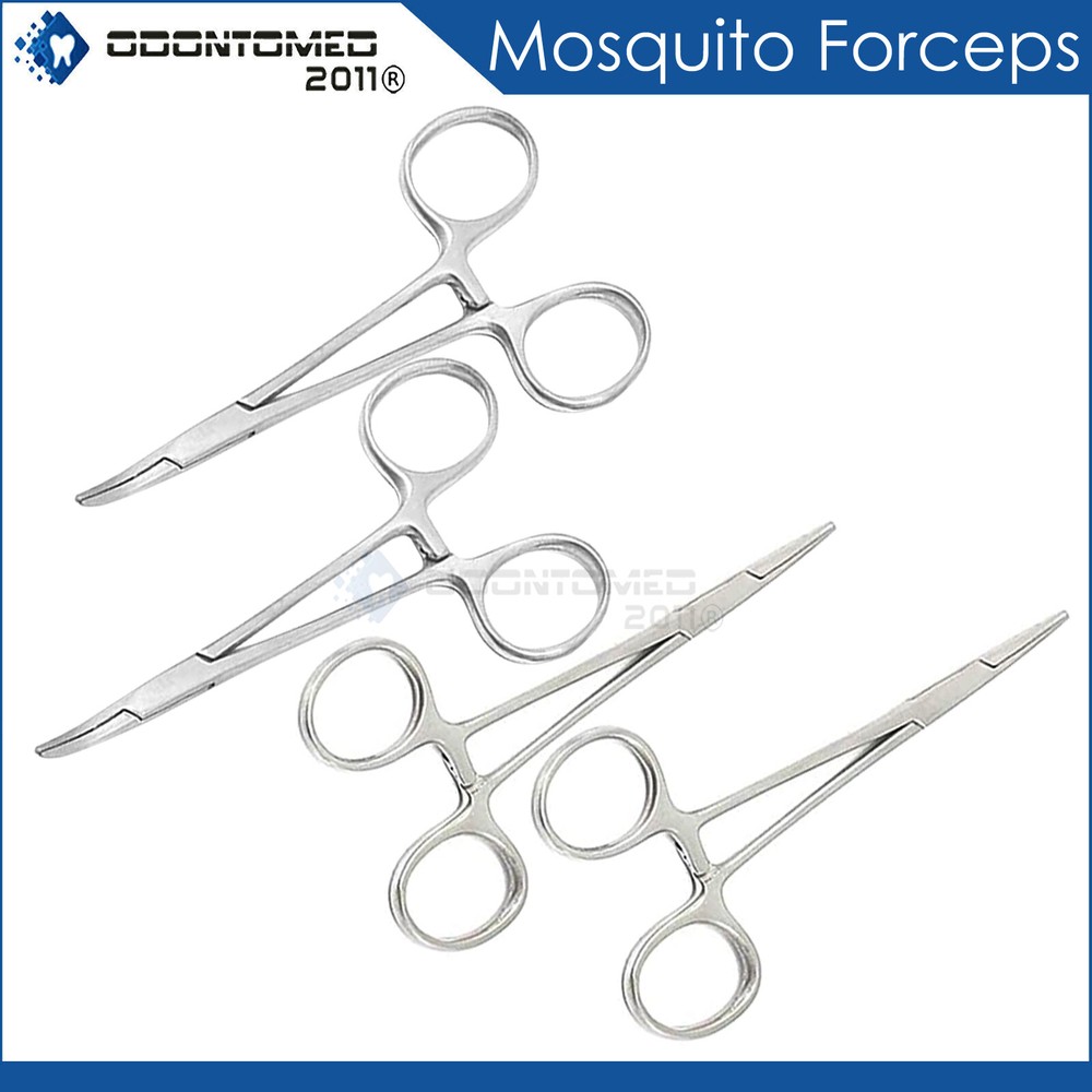 HEMOSTATS / LOCKING FORCEPS 3-1/2″ – 2 Curved,2 Straight – Stainless Steel NEW