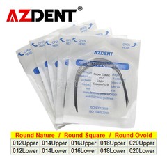 100pcs Dental Ortho Super Elastic Niti Round Arch Wires Natural/Ovoid/Square