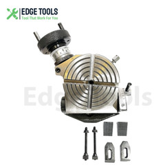 4″100mm Tilting Rotary Table With M6 Clamp Kit for Milling Machine USA EDGETOOLS