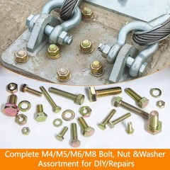 1020pc Grade 8.8 Metric Bolt Nut Washer Assortment M4 M5 M6 M8 Carbon Steel Zinc